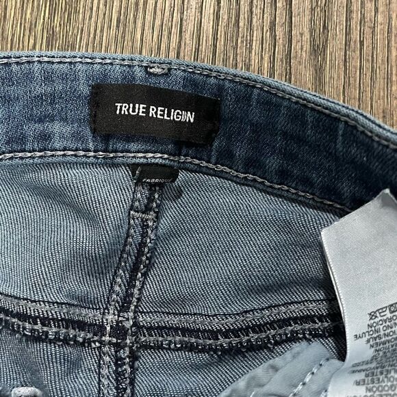 True Religion Halle Jeans Gray Vintage Wash Skinny Leg Size 24W - Picture 6 of 13